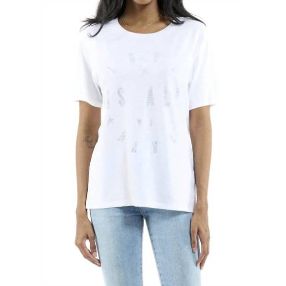 CHRLDR Tops - NEW CHRLDR love is all we have wide t-shirt in white